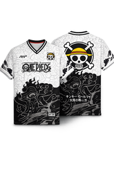 Black & White Monkey D. Luffy Anime Jersey β One Piece
