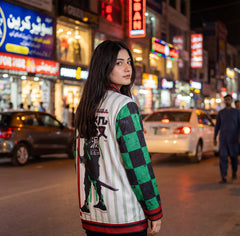👇 🌸 Demon Slayer Tanjiro Inspired Bomber Jacket