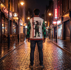 👇 🌸 Demon Slayer Tanjiro Inspired Bomber Jacket