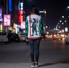 👇 🌸 Demon Slayer Tanjiro Inspired Bomber Jacket