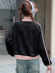 Korean StarWave Retro Zip-Up Sweatshirt
