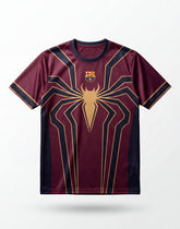 Spider-Man x Barcelona Inspired Jersey – Premium Maroon Gold Edition