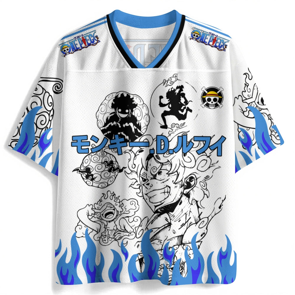 🔥 Monkey D. Luffy Gear 5 Jersey – Flame Awakening Edition