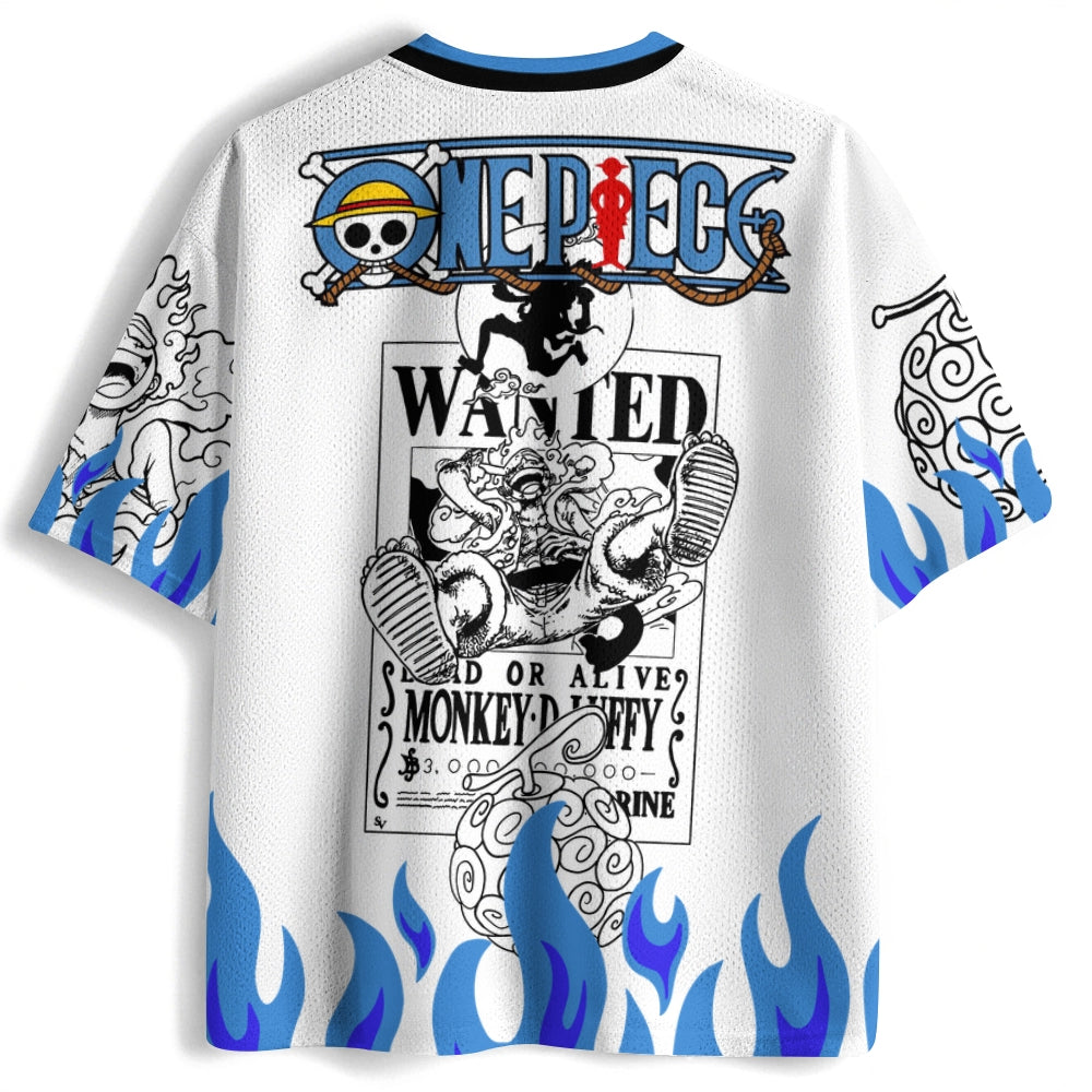 🔥 Monkey D. Luffy Gear 5 Jersey – Flame Awakening Edition