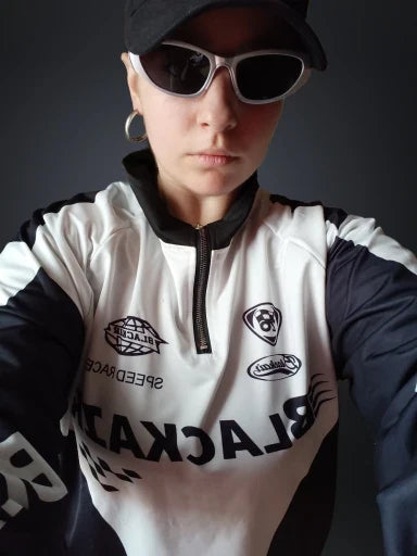 Blackair Printed Half Zipper Shirt