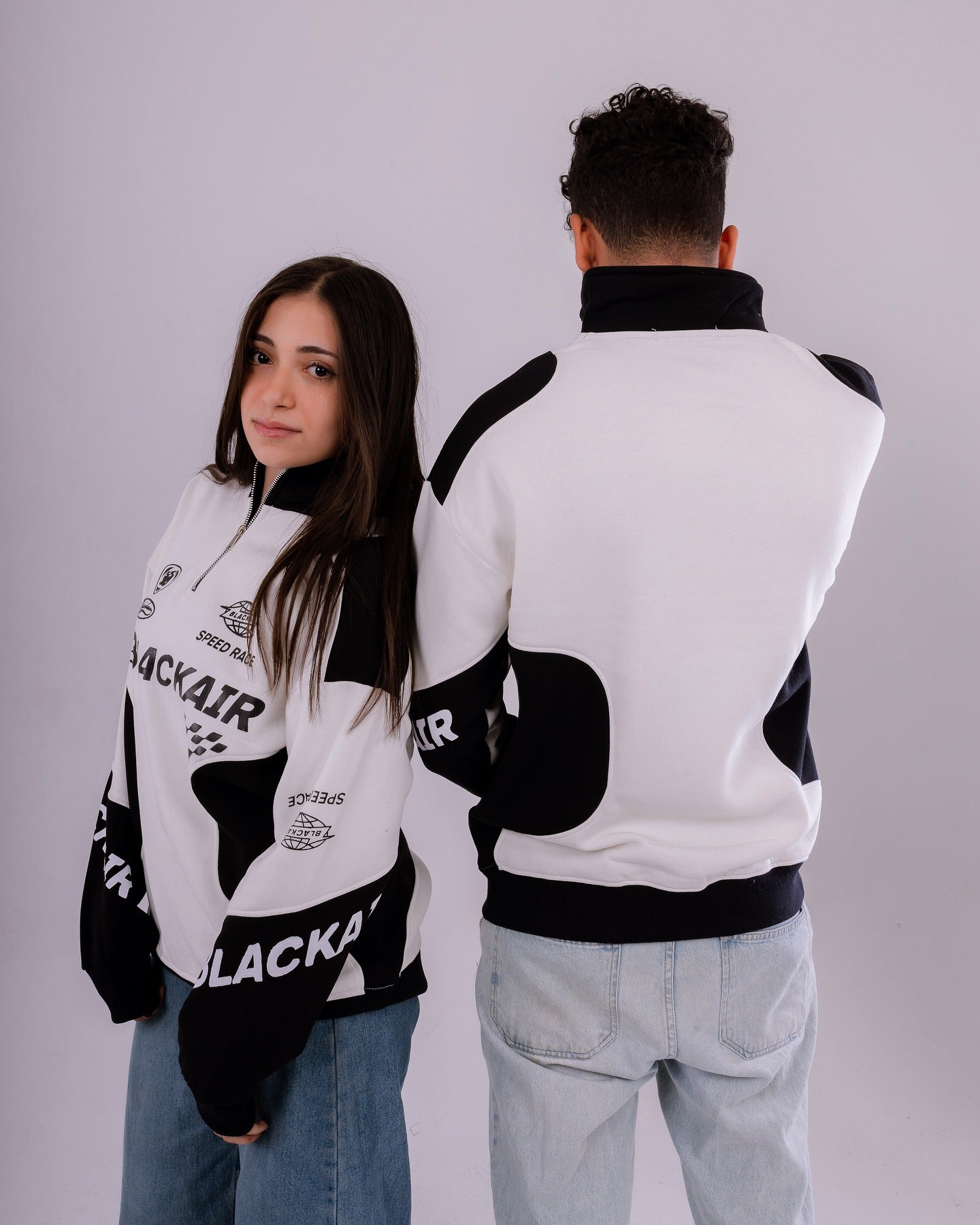 Blackair Printed Half Zipper Shirt