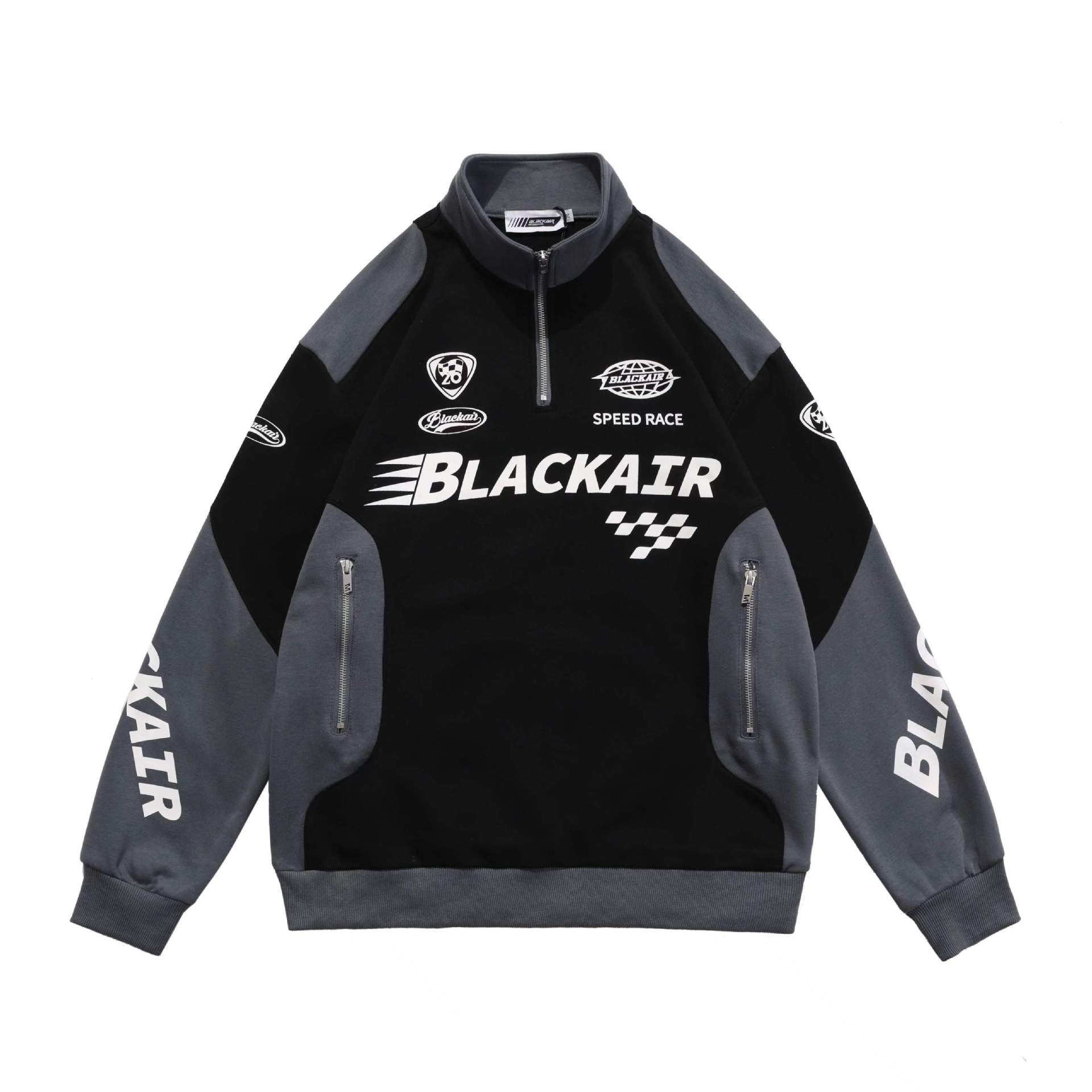 Blackair Printed Half Zipper Shirt