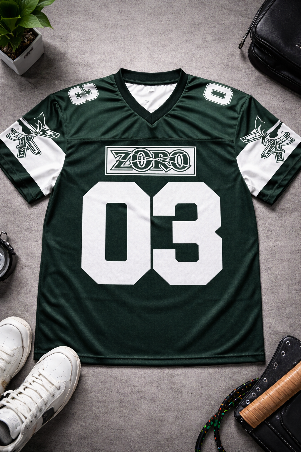 Green Roronoa Zoro Anime Jersey