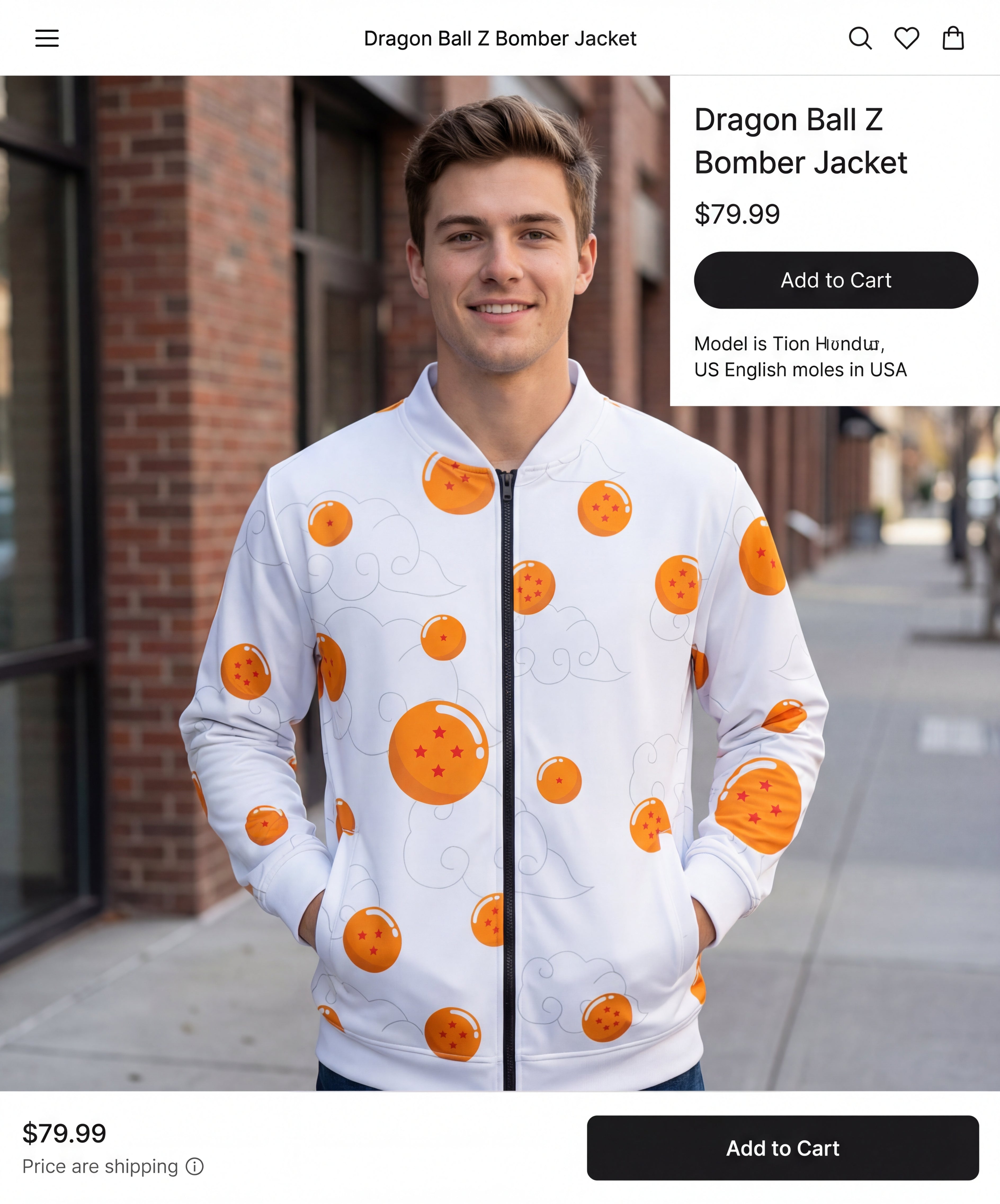 🐉 Dragon Ball Z Inspired Bomber Jacket