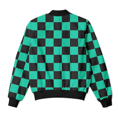 🟢 Tanjiro Kamado Checkered Bomber Jacket
