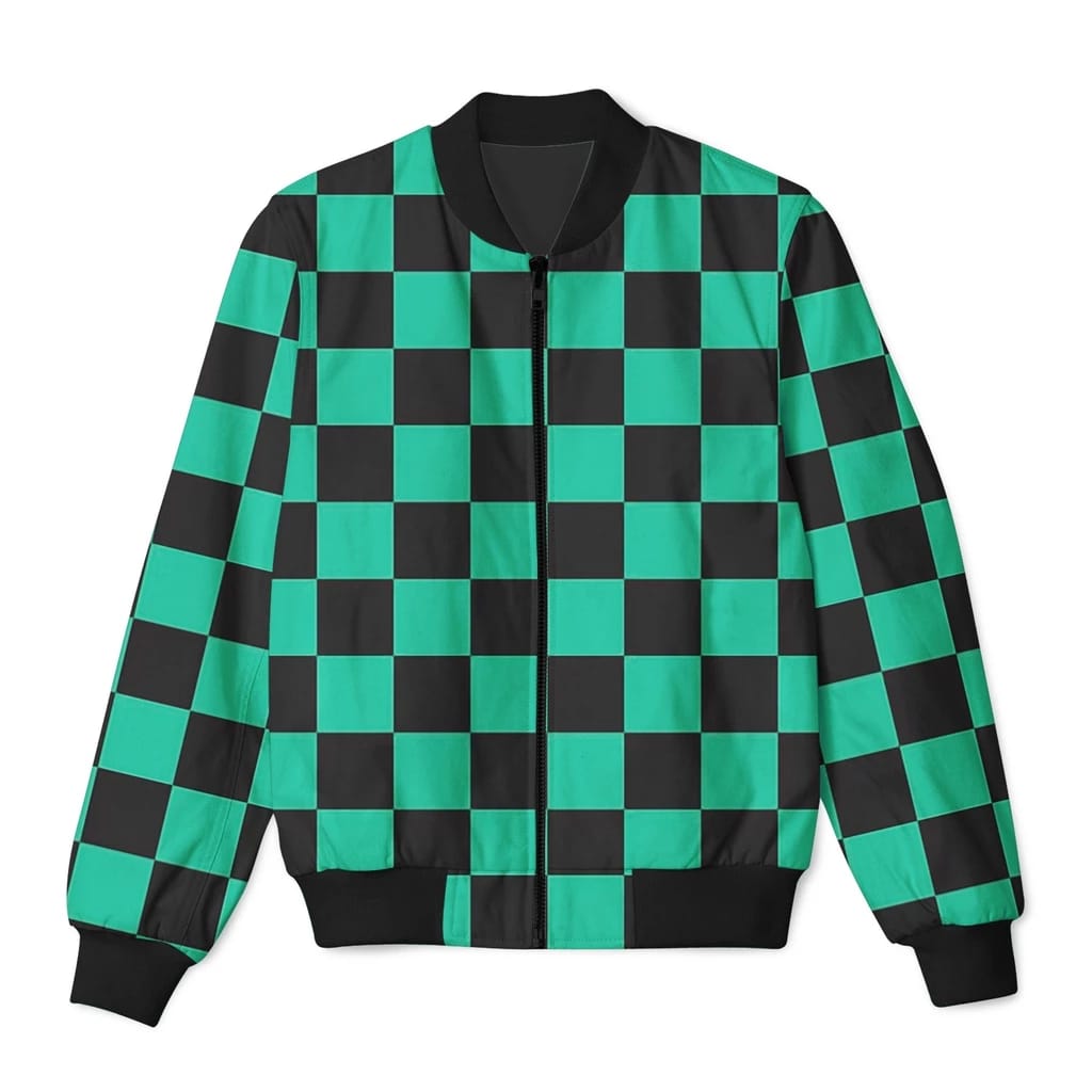 🟢 Tanjiro Kamado Checkered Bomber Jacket