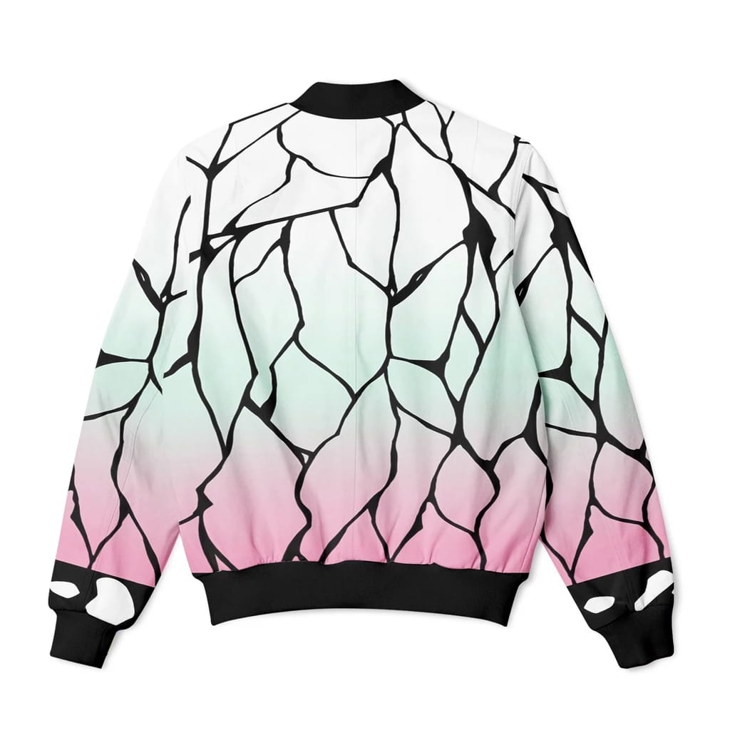 🌸 Mitsuri Kanroji Pastel Crack Bomber Jacket