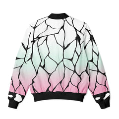 🌸 Mitsuri Kanroji Pastel Crack Bomber Jacket
