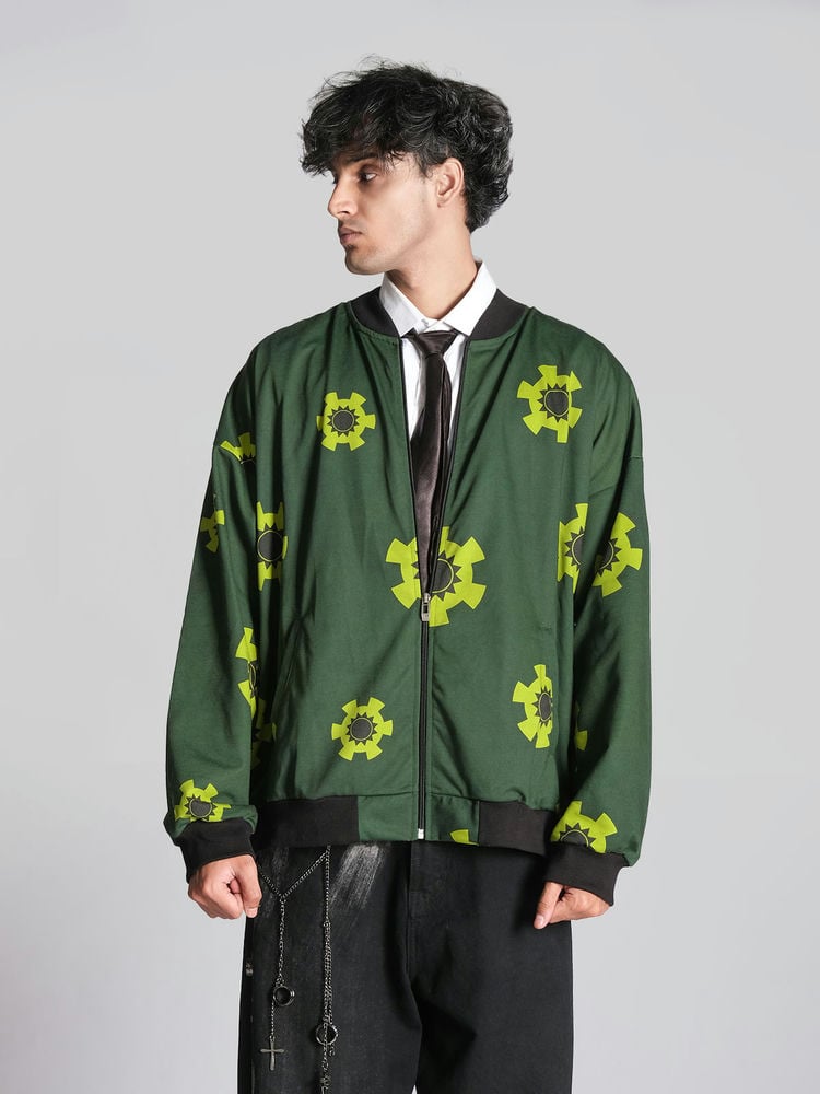 🗡️ Roronoa Zoro – Three Sword Style Bomber Jacket
