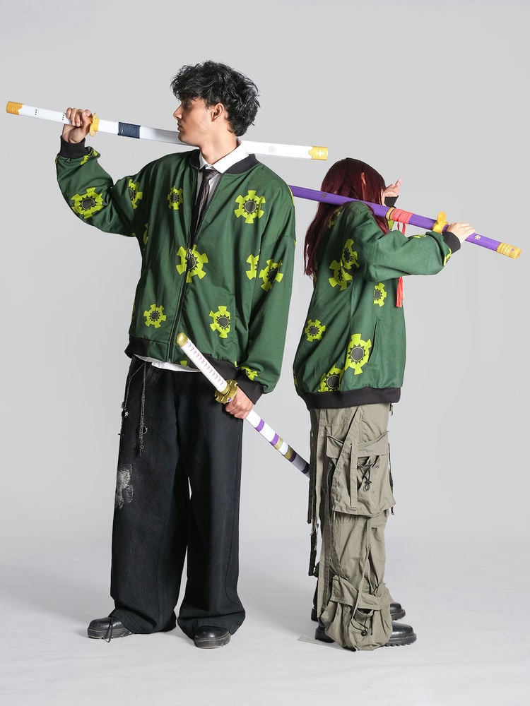 🗡️ Roronoa Zoro – Three Sword Style Bomber Jacket