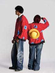 Monkey D. Luffy Crimson Pirate Bomber Jacket🔥