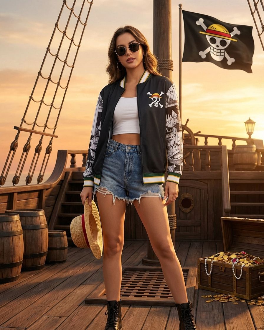 One Piece Straw Hat Bomber Jacket – Anime Streetwear Edition