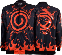 🔥 Naruto Nine-Tails Flame Bomber Jacket