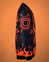🔥 Naruto Nine-Tails Flame Bomber Jacket