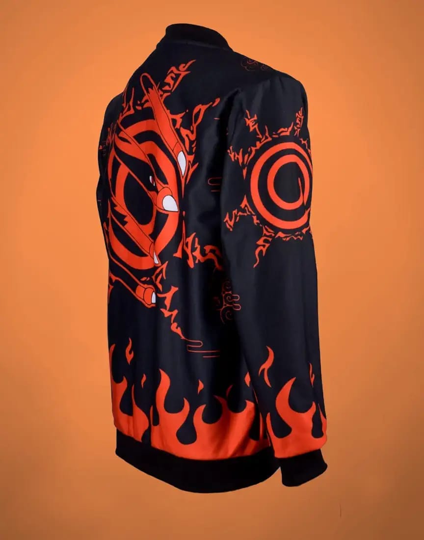 🔥 Naruto Nine-Tails Flame Bomber Jacket