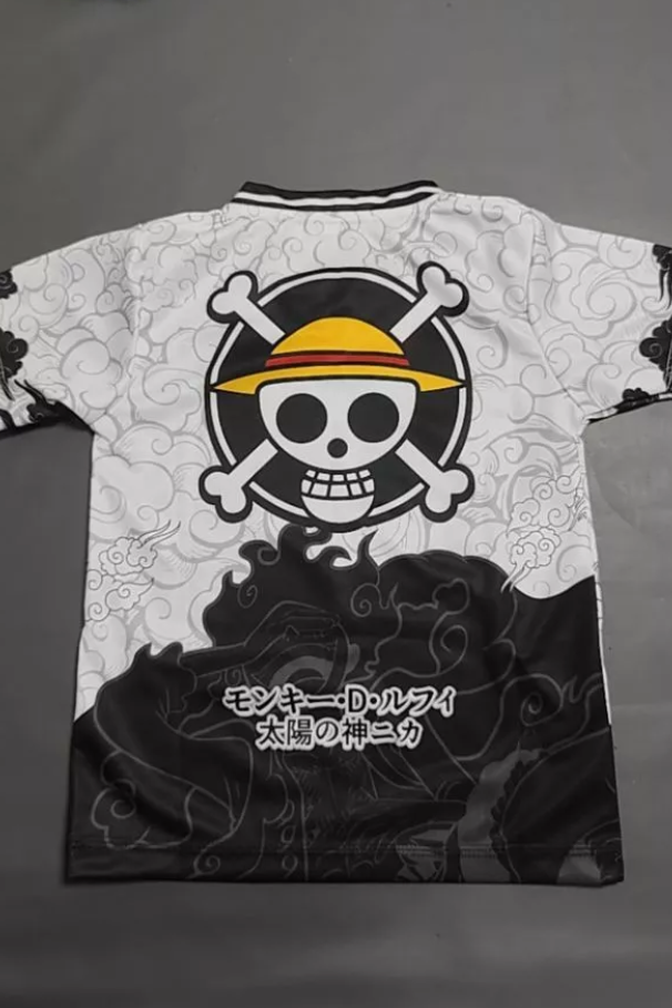 Black & White Monkey D. Luffy Anime Jersey – One Piece