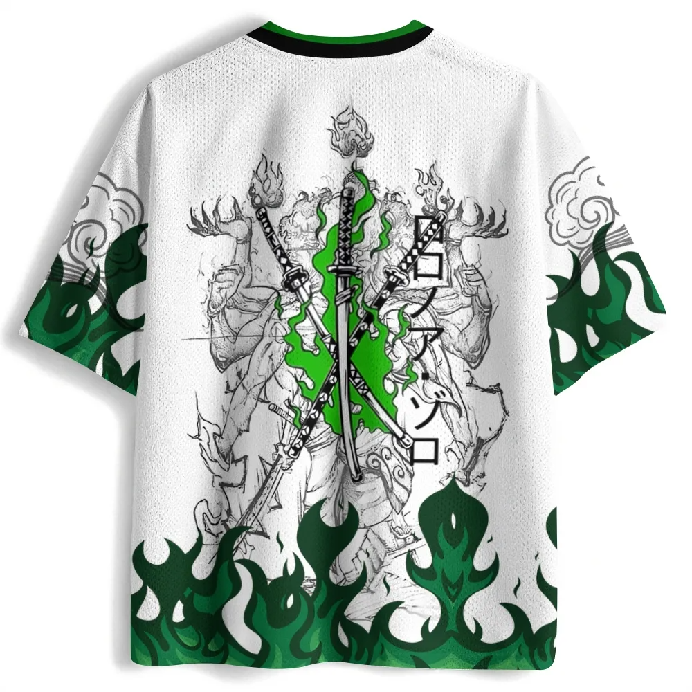 One Piece Green Flam Zoro Anime Jersey