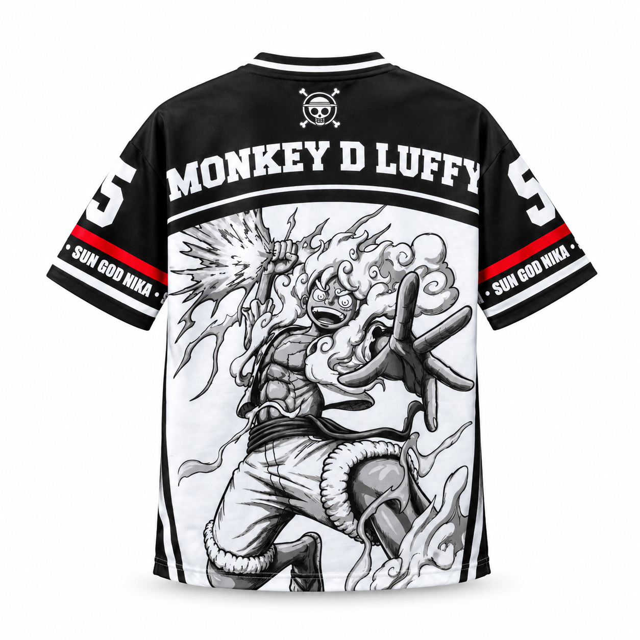 Monkey D. Luffy Gear 5 Jersey – Sun God Nika Premium Edition ☀️🔥