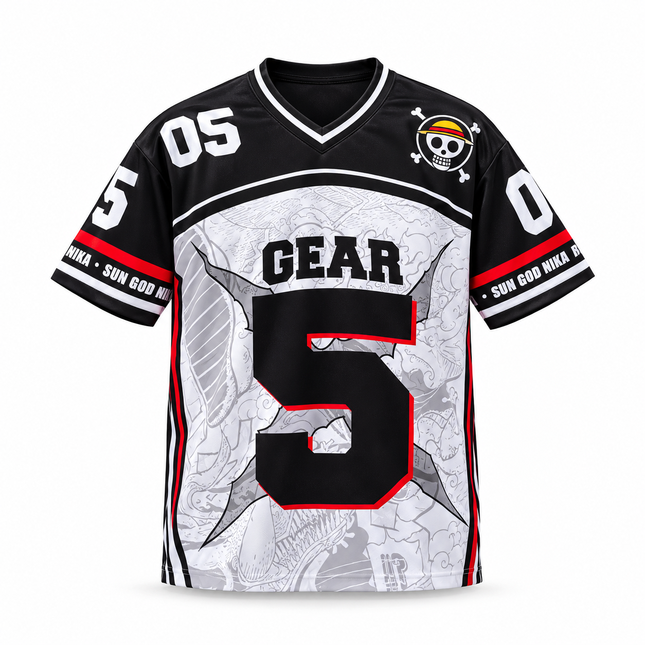 Monkey D. Luffy Gear 5 Jersey – Sun God Nika Premium Edition ☀️🔥