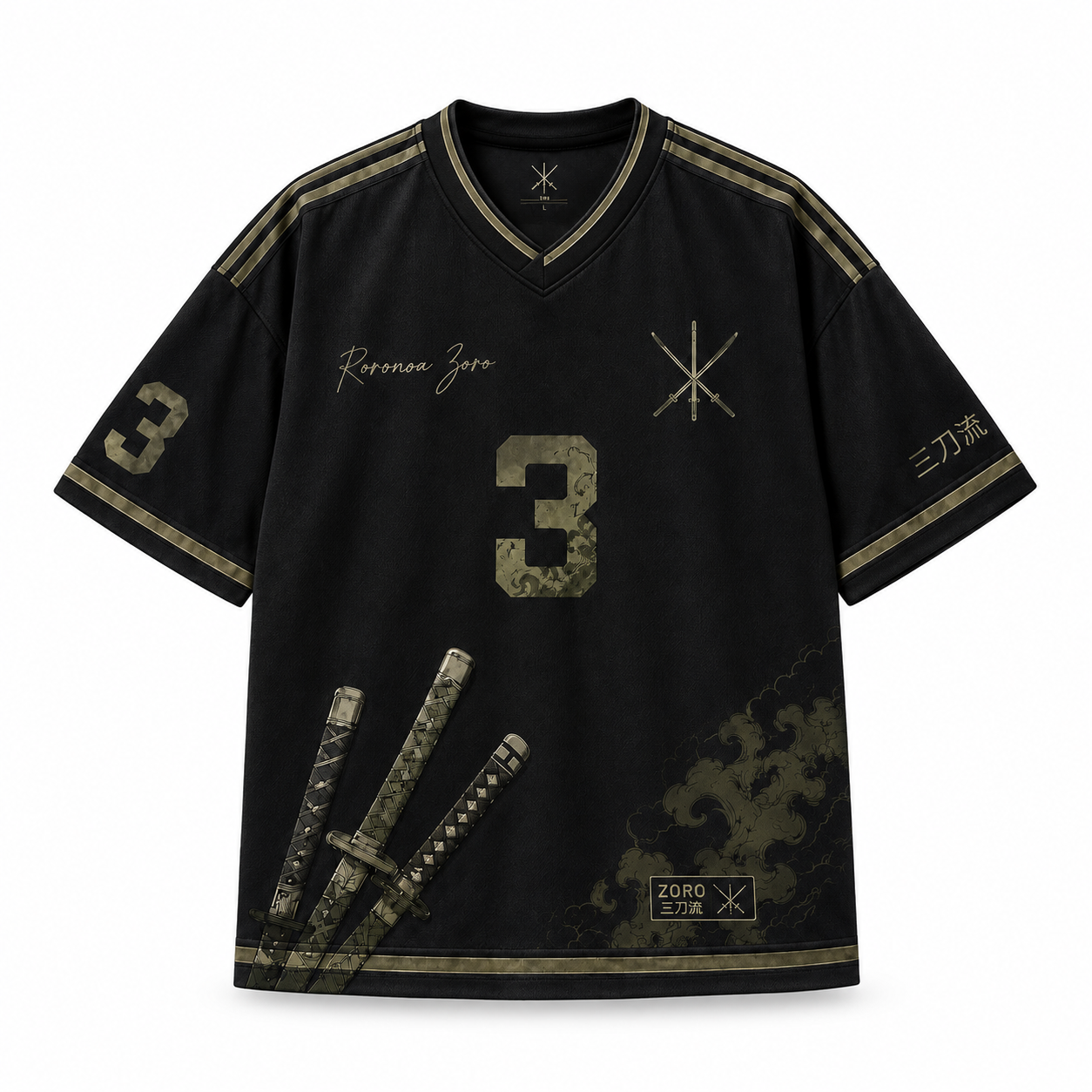 Roronoa Zoro King of Hell Jersey – Premium Black & Gold Edition ⚔️
