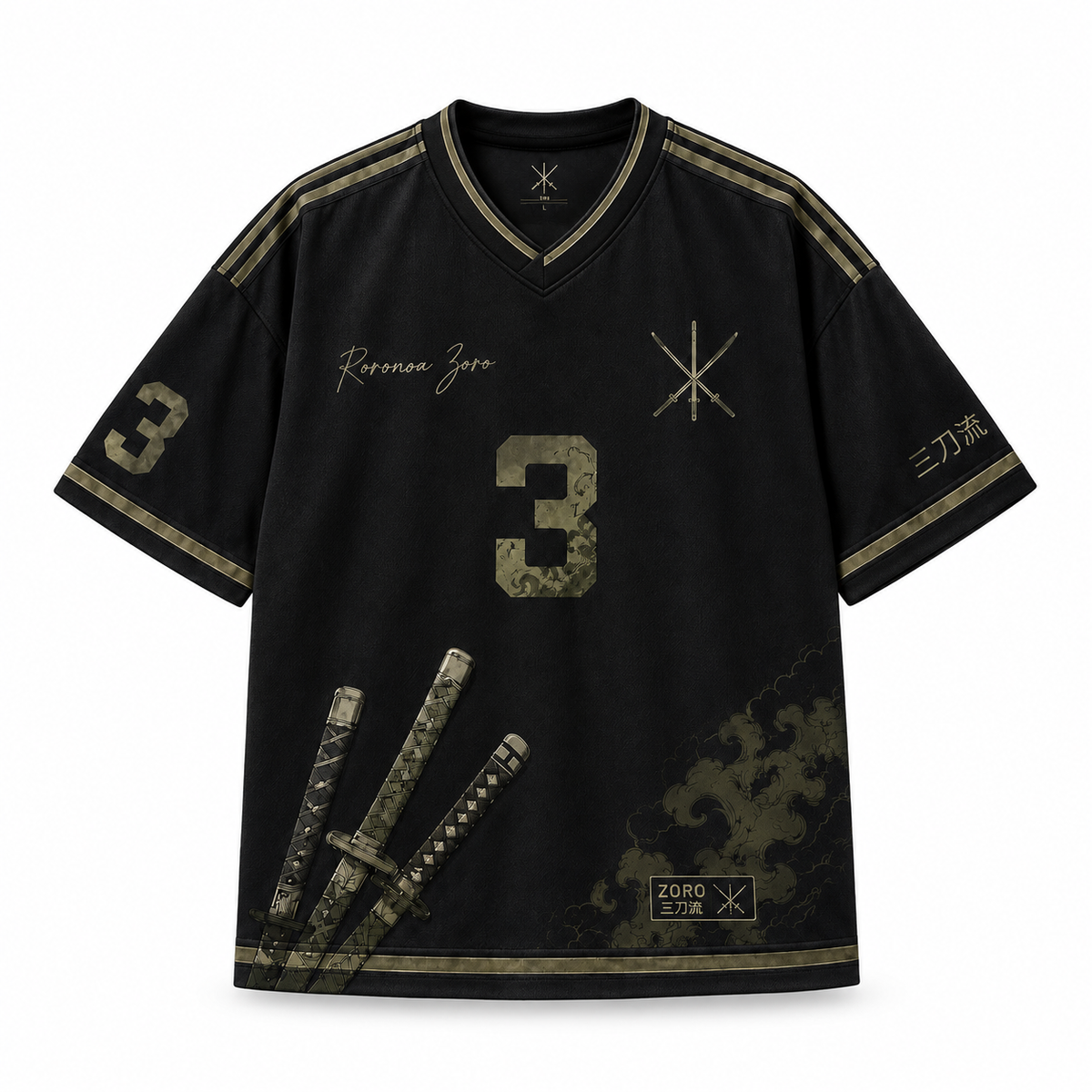 Roronoa Zoro King of Hell Jersey – Premium Black & Gold Edition ⚔️