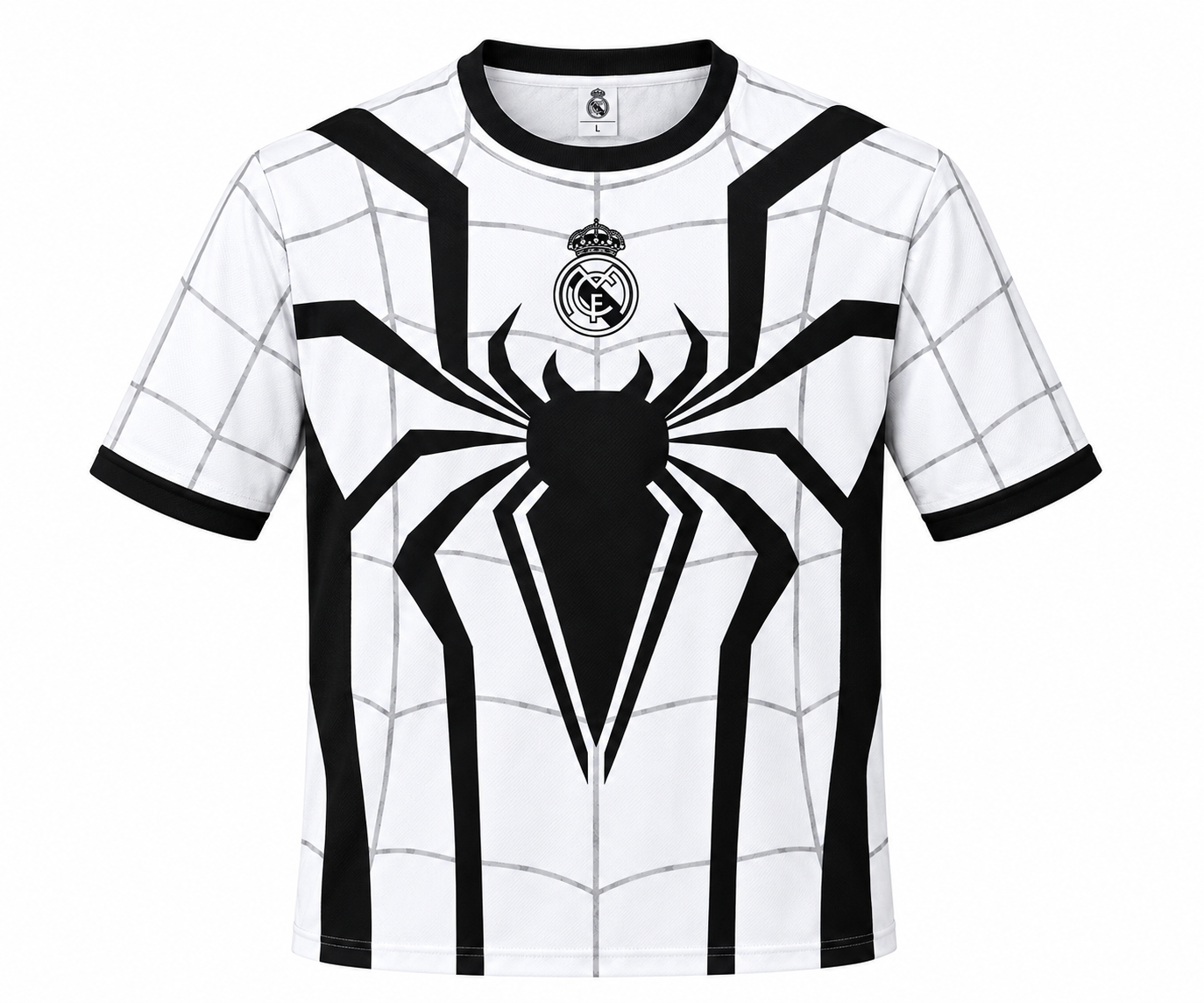 Spider-Man x Real Madrid Inspired Jersey – Premium White Black Edition
